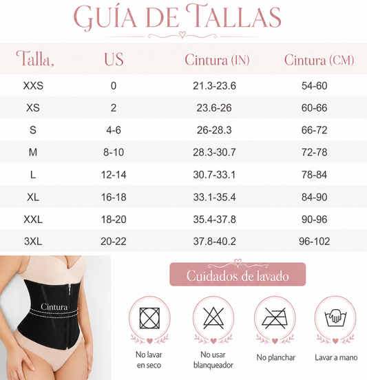 Cinturilla Faja Corset Moldeadora Alta Compresión COLOMBIANA Reloj Arena extrema, 13 varillas, 2 capas de ajuste  + ENVIO GRATIS